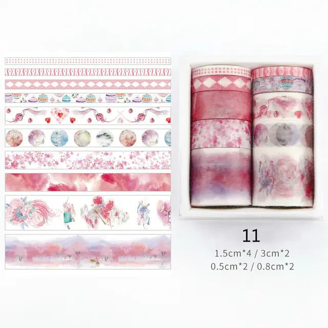 Washi Tape - 11 Designs 10pcs/box Cute Cartoon Animals Scrapbooking DIY Deco Creative Japanese Kawaii Masking Tapes