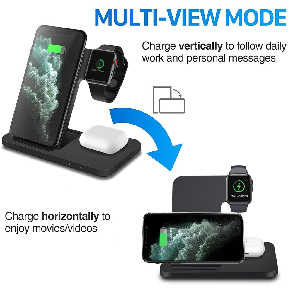 3 in 1 Wireless Fast Charger Dock Station